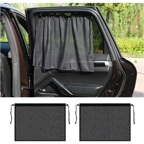 قطعتان من أغطية نوافذ السيارة بالشفط للنافذة الجانبية - تحجب الأشعة فوق البنفسجية والحرارة لتظليل نافذة السيارة لحماية الخصوصية والحفاظ على برودة السيارة - مظلة جانبية عالمية للنافذة تناسب السيارة/الشاحنة/سيارات الدفع الرباعي in Kuwait