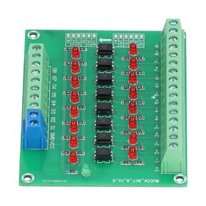 Isolator Module, 8 Channel Optical Isolation Module 24V to 5V Optocoupler PLC Signal Converter Board for Signal Isolation, Level Conversion