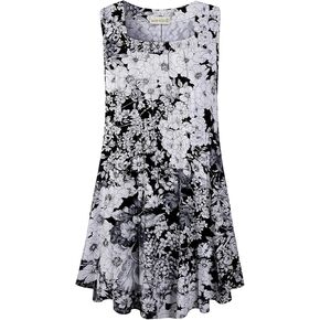 LARACE Plus Size Tops for Women Summer Square Neck Sleeveless Tunic Pleated Loose Casual Tank Tops