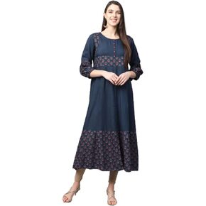 Yash Gallery Women's Rayon Floral Print Anarkali Kurtis