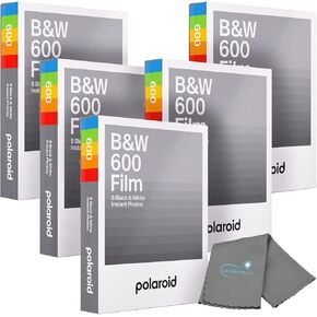 Polaroid Black & White Instant Film, Works with Polaroid 600 and i-Type Cameras, 8 Photos, Bundle with a Lumintrail Cleaning Cloth in Saudi Arabia
