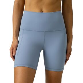 Colorfulkoala Women's Dreamlux Biker Shorts with Pockets 6" Inseam High Waisted Workout Gym Yoga Shorts