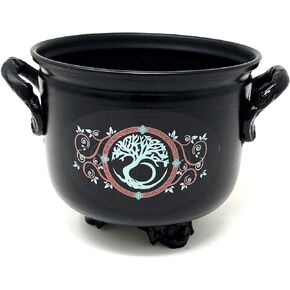 Vrinda® Tree of Life Iron Cauldron Burner - Decorative Incense Burner for Aromatherapy, Meditation, and Rituals – Versatile as Charcoal Burner, Candle Holder, and Incense Burner - Approx 5" Tall