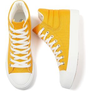 POVOGER High Top Sneakers for Women White Womens High Tops Canvas Shoes Black Fashion Sneakers Casual Lace up Tennis Shoes