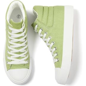 POVOGER High Top Sneakers for Women White Womens High Tops Canvas Shoes Black Fashion Sneakers Casual Lace up Tennis Shoes in Kuwait