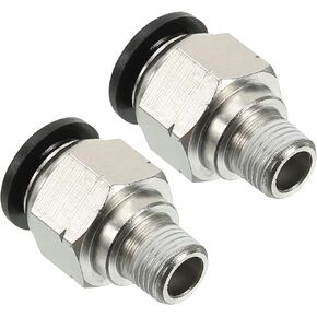 PATIKIL 12mm x 1/4"NPT Male Thread Push to Connect Fittings, 4 Pack Straight Quick Connect Fittings Pneumatic Air Line Fittings Joint Tube Fitting for Air Water