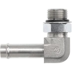 Brennan Industries 4601-08-08-NWO-FG محول كوع من الفولاذ المطروق 90 ​​درجة، حلقة دائرية لغسالة الجوز، 3/4 بوصة - 16 خيط AORB، قضيب خرطوم 1/2 بوصة × 3/4 بوصة - 16 ذكر قابل للتعديل رينج بوس، مقاس 0.750 بوصة in Kuwait