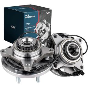 KAX 515142 2PCS 4WD Front Wheel Hub and Bearing Assembly for Expedition F-150 Navigator 2011 2012 2013 2014, 6 Lugs w/ABS 4x4 Only