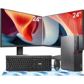 Lenovo Desktop Computer ThinkCentre M800 SFF PC, Intel Core i5 6500 3.2GHz, 16GB RAM, 1TB SSD, New KOORUI 24" FHD Monitor,WiFi,Bluetooth,Wireless Keyboard Mouse,HDMI (Renewed)