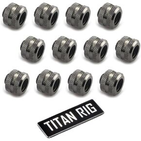 XSPC G1/4" to 10mm ID, 14mm OD Rigid Tubing Fitting, Black Chrome, 12-pack in Saudi Arabia