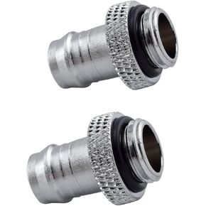 G1/4" to 3/8" Barb Fittings Soft Tubing Barb Extender Connector for Computer Water Cooling System, Black, 2 Pack