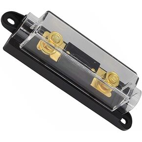 ANL Gold Plated Fuse 200 Amp + ANL Fuse Holder Black 1 Pack