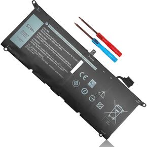 52Wh DXGH8 7.6V Battery for Dell XPS 13 9370 9380 Inspiron 13 7390 7391 2-in-1 5390 5391 14 7490 Latitude 3301 Vostro 13 5390 5391 G8VCF H754V 0H754V V48RM HK6N5 P82G P82G002 P113G P114G P115G 4 Cell