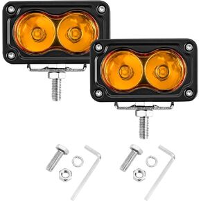 YCHOW-TECH Amber LED Pods 2PCS 3 Inch 40W Off Road Lights Ditch Lights Spot Flood Combo Driving Lights LED Cubes Mini Pods Lights 2 Packs for Truck Motorcycle UTV ATV Tractor Pickup
