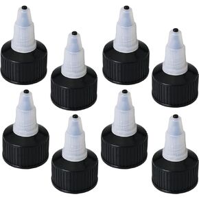 8PCS Natural Twist Top Caps, Bottle Cap Dispensing Caps, Replacement Caps for Squeeze Bottles Angelus Paint Bottles, for Crafts, Art, Glue, Black