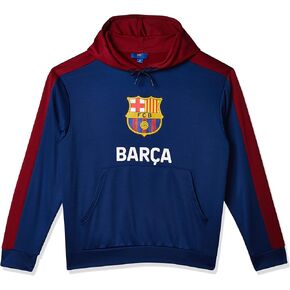 Icon Sports FC Barcelona Officially Licensed Barça Adult Men's Pullover Hooded Sweatshirt