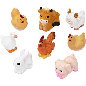 Set of 8 Miniature Resin Farm Animal Figures Realistic Design Durable Resin Material, Versatile Decor Ideas for Party Cake Fairy Garden Decorations Perfect for Home Decor Enthusiasts