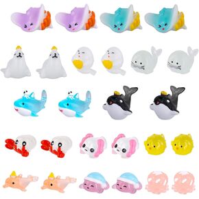 26pcs Ocean Mini Figurines, 13 Styles Resin Tiny Ocean Figurines Miniature Resin Sea Animals Trinkets Marine Aquarium Ornaments for Dollhouse Fish Tank Potted Garden Decorations
