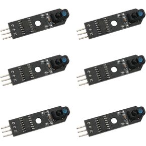 6PCS Black IR Infrared Sensor Module Tracking Sensor Module Infrared Reflection Tracking Sensor Module Obstacle Avoidance Smart Car Line Detection