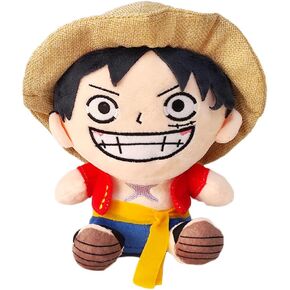 JCvCX Big Mouth Boy with Straw Hat Plush Toy Stuffed Figurine Doll Soft Plushies Pillow (F)