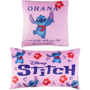 Disney Stitch Cushion Covers - Set of 2 Home Decor 50 x 30cm and 35 x 35cm Women Teenagers Kids Cushions - Stitch Gifts (Blue Stitch)