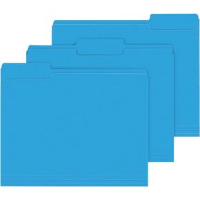 File Folder, PANDRI 120 Pack File Folder, 1/3 Cut Tab, Letter Size, Filing Folder for Office School Business, Blue