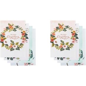 DaySpring - Anniversary - Celebrating Your Anniversary - 4 Design Assortment with Scripture - 12 Boxed Floral Cards and Envelopes (18561)
