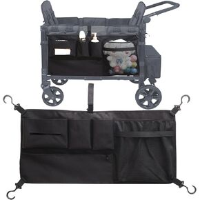 Stroller Wagon Cargo Net for WONDERFOLD Wagon Accessories (Compatible with All W-Series Models), Foldable Mesh Cargo Nets Organizer Bag with Sorting Pockets for Large Storage Space