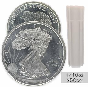 أنبوب من 50 × 1/10 جولات فضية جزئية من Walking Liberty in Kuwait