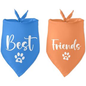 2 Pack Best Friend Pet Dog Bandana Best Friends Dog Bandana for Dogs Funny Cute Dog Bandanas Boy Girl Photo Prop Accessories for Dog Lovers Owner Gift