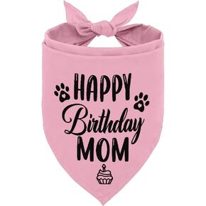 Dog Bandana, Happy Birthday Mom Dog Bandana, Dog Scarf Classical Plaid Printing, Dog Scarf Accessories, Dog Bandana Pet Scarf, Pet Scarf Accessories, Dog Bandana Gift for Mom Birthday Party (L15)