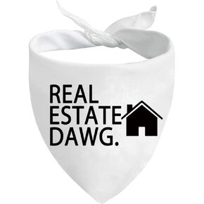 JXGZSO 1 قطعة Real Estate Dawg Dog Bandana Funny Realtor Dog Bandana هدية (Estate Dawg D)