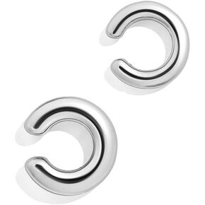 Chunky Ear Cuff Clip on Earrings Gold/Silver Cartilage Non Piercing Thick Round Huggie Fake Earring for Women Girls Hypoallergenic Trendy Jewelry