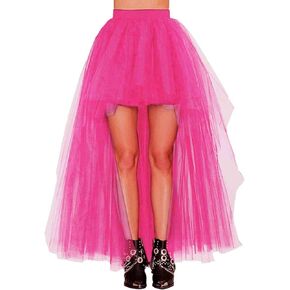 Women's Hi-Lo Long Tutu Tulle Bustle Skirt Elastic Waist Festival Party Skirt