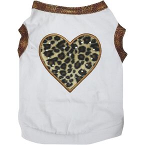 Petitebella Leopard Heart Puppy Dog Shirt (Black, X-Small)
