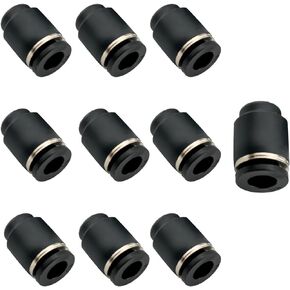 10PCS Tubing Sleeve Outer Diameter Pneumatic 1/4 Inch Cap Plug Connector Hose Cap Straight Quick Connect Plastic Push In Tube Stopper Joint
