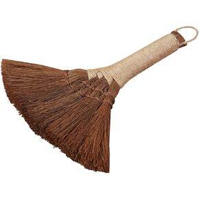 Small Broom Heavy Duty Broom Mini Broom Household Brooms Desktop Cleaning Brush Whisk Broom Thai Straw Broom with Wood Handle Small Hand Broom Handmade Palm Fiber Duster Office
