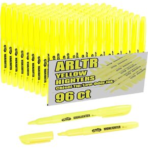 Yellow Highlighters, 96 Pack Highlighters Bright Colors, Chisel Tip Dry-Quickly Non-Toxic Highlighter markers for Adults Kids Highlighting in Home School Office