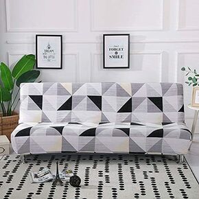 غطاء أريكة من Magik Futon بدون ذراعين، غطاء أريكة قابل للتمدد، غطاء حماية مرن (نمط كلاسيكي)