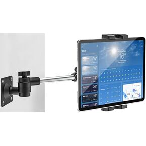 woleyi Tablet iPad Holder for Wall Mount - Aluminum Heavy Duty Phone iPad Mount with 360° Rotating Foldable Arm, for iPad Pro 12.9 Air Mini, iPhone, Galaxy Tabs, Switch, 4-13" Cell Phones and Tablets