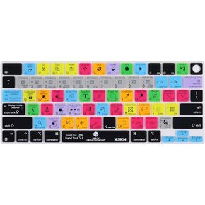 XSKN Photoshop Shortcuts US Layout Keyboard Skin Cover for Apple M1 M2 M3 Chip MacBook Air 13.6" 15.3" with Touch ID for MacBook Pro 14.2" 16.2" with Touch ID