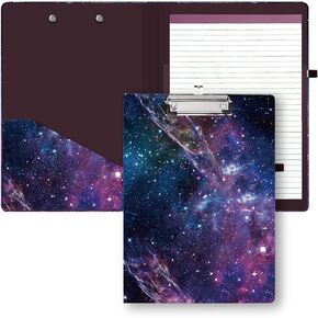 Women's Clipboard Folio Floral with Inner Pocket Lined Notepad Cute, 12.9"x9.3", Grey