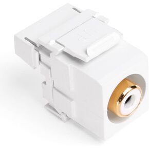 Leviton 40735-RWW QuickPort RCA 110-Type, White Barrel, White