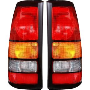 Boine Tail Light Compatible With 1999-2002 Chevy Silverado 1500 2500 3500 1999-2006 GMC Sierra 1500 2500 3500 Driver and Passenger Side Black Border Rear Light Brake Lamps