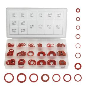 XINGYHENG 150Pcs 14 Sizes Fiber Flat Washer Red Steel Paper Insulation Flat Washer Insulation Sealing Spacers Assortment Kit for Plumbing Automotive General Repair