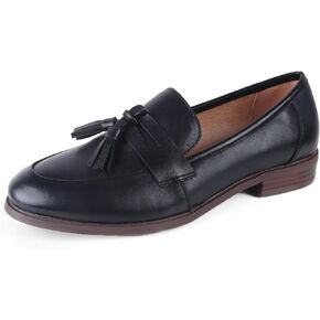 ADAMUMU Womens Loafers Business Casual Shoes for Women, Chunky Leather Loafers Women Office Shoes, Platform Lug Sole Loafers for Women Dressy