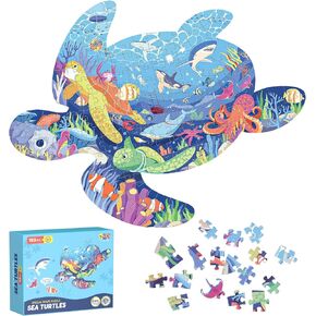 ELX 153 Piece Sea Turtle Jigsaw Puzzle for Kids 4-10, Seaworld Floor Puzzle for Preschool Learning (21.42 X 16.42 in)