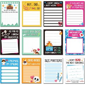 12 Pcs Funny Nurse Notepads Medical Themed Self Adhesive Note Pads Sarcastic Sticky Memo Pads Funny Office Supplies for Writing Notes Schedules Diary Lists Doctor Coworkers Gifts, 3 x 4 Inch