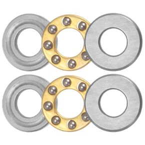 uxcell F6-14M Thrust Ball Bearing 6mm x 14mm x 5mm Brass with Washers ABEC3 4pcs