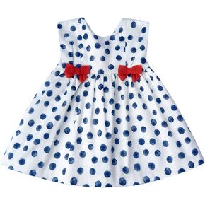 Baby Girl's Cotton Polka Dots Dresses, Toddler Sleeveless A Line Bowknot Dress in Saudi Arabia